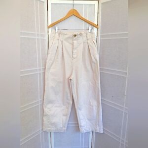 NWOT ! Free people Margate high waist cropped ivory cotton pants